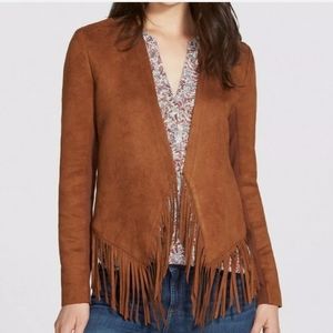 Hinge brown western fringe jacket cowgirl size medium
